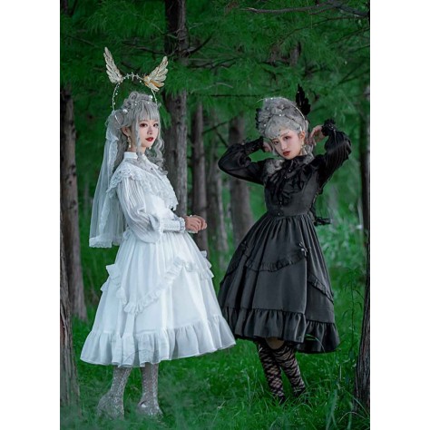 L541 Custom Made to order Chiffon Romantic Lolita Victorian Cosplay Dress New Regular Size XS S M L XL & Plus size 1x-10x (SZ16-52)