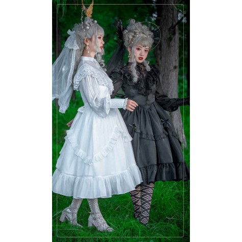 L541 Custom Made to order Chiffon Romantic Lolita Victorian Cosplay Dress New Regular Size XS S M L XL & Plus size 1x-10x (SZ16-52)