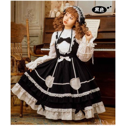 L542 Custom Made to order Spandex cotton Poplin Women Gothic Steampunk Victorian Frill Dress Regular Size XS S M L XL & Plus size 1x-10x (SZ16-52)