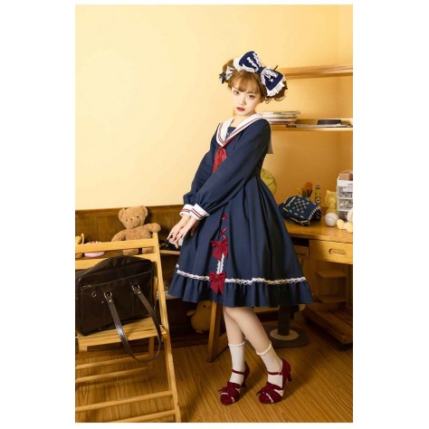 L545 Custom Made to order Spandex cotton Poplin Strappy Lolita  Ruffle Retro Cosplay Dress Regular Size XS S M L XL & Plus size 1x-10x (SZ16-52)