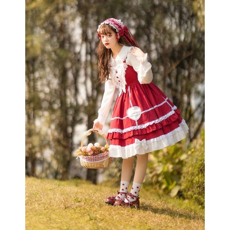 L546 Custom Made to order Spandex cotton Poplin Lolita Dress Lace Cute Pleated Cosplay JSK Regular Size XS S M L XL & Plus size 1x-10x (SZ16-52)