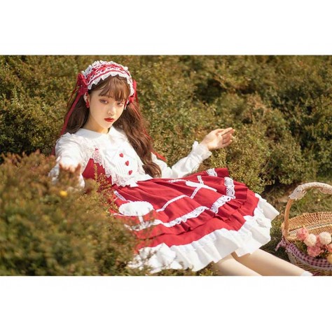 L546 Custom Made to order Spandex cotton Poplin Lolita Dress Lace Cute Pleated Cosplay JSK Regular Size XS S M L XL & Plus size 1x-10x (SZ16-52)