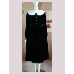 L555 Custom Made to order Velvet Crew Neck Velvet High Waist Big Swing Dress Regular Size XS S M L XL & Plus size 1x-10x (SZ16-52)