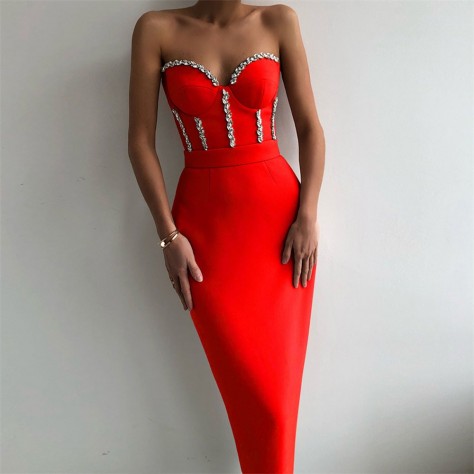 L563 Custom Made to order Cotton Blend Jersey Sexy Backless Strapless Party Bodycon Dress Regular Size XS S M L XL & Plus size 1x-10x (SZ16-52)