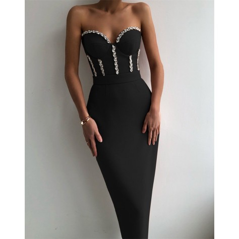 L563 Custom Made to order Cotton Blend Jersey Sexy Backless Strapless Party Bodycon Dress Regular Size XS S M L XL & Plus size 1x-10x (SZ16-52)