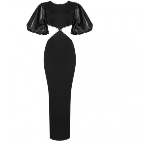 L571 Custom Made to order Cotton Blend Jersey Sexy Beaded Cut Out Backless Bow Ball Gown Regular Size XS S M L XL & Plus size 1x-10x (SZ16-52)