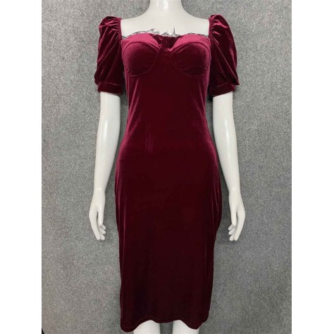 L576 Custom Made to order Velvet Sweetheart Neck Stretch Velvet Wrap Dress Regular Size XS S M L XL & Plus size 1x-10x (SZ16-52)