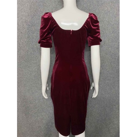 L576 Custom Made to order Velvet Sweetheart Neck Stretch Velvet Wrap Dress Regular Size XS S M L XL & Plus size 1x-10x (SZ16-52)