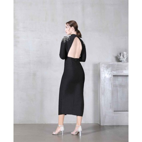 L577 Custom Made to order Cotton Blend Jersey Sexy Side Slit Open Backless Ball Gown New Regular Size XS S M L XL & Plus size 1x-10x (SZ16-52)