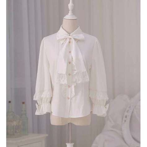 L58 Chiffon Lolita Gothic Vintage Princess Blouse Shirt Regular Size XS S M L XL & Plus size 1x-10x (SZ16-52)