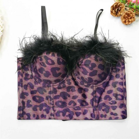 L591 Custom Made To Order Polyester Leopard Print Sexy Crop Tops T-Shirt Tank Size XS S M L XL & Plus size 1x-10x (SZ16-52)