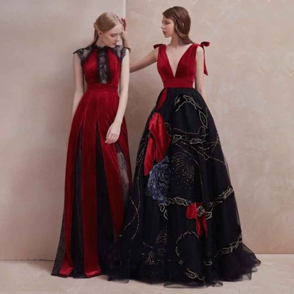 L605 Custom Made to order Velvet Women's Fashion Velvet Lace Trim Ball Gown Regular Size XS S M L XL & Plus size 1x-10x (SZ16-52)