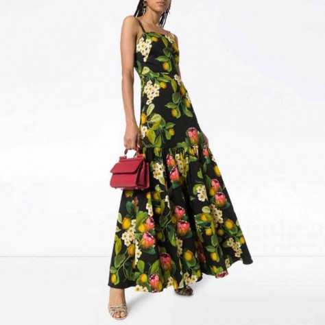 L616 Custom Made to order Satin Print Fit & Flare Ladies Holiday Beach Dress Regular Size XS S M L XL & Plus size 1x-10x (SZ16-52)