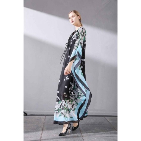 L630 Custom Made to order Chiffon Keyhole Neck Oversized printed Dress Regular Size XS S M L XL & Plus size 1x-10x (SZ16-52)