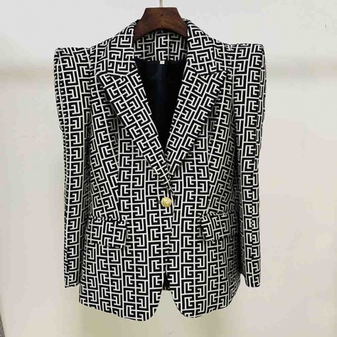 L638 Custom Made to order Polyester Women's Fashion Mid-Length Blazer Coat New Regular Size XS S M L XL & Plus size 1x-10x (SZ16-52)