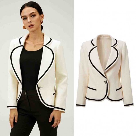 L639 Custom Made to order Wool Blend Women's Lapel Blazer Short Coat Regular Size XS S M L XL & Plus size 1x-10x (SZ16-52)