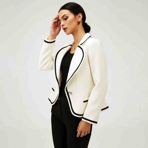 L639 Custom Made to order Wool Blend Women's Lapel Blazer Short Coat Regular Size XS S M L XL & Plus size 1x-10x (SZ16-52)