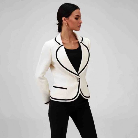 L639 Custom Made to order Wool Blend Women's Lapel Blazer Short Coat Regular Size XS S M L XL & Plus size 1x-10x (SZ16-52)