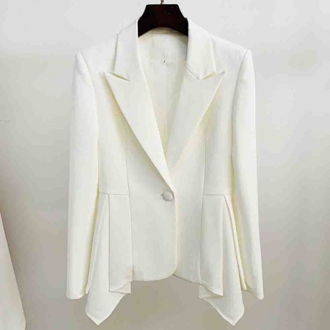 L646 Custom Made to order Polyester Women One-Button Wide-Leg Blazer Pant Suit Regular Size XS S M L XL & Plus size 1x-10x (SZ16-52)