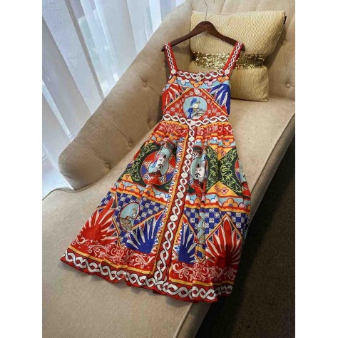 L654 Custom Made to order Polyester Women's Graphic Print A-Line Slip Dress New Regular Size XS S M L XL & Plus size 1x-10x (SZ16-52)