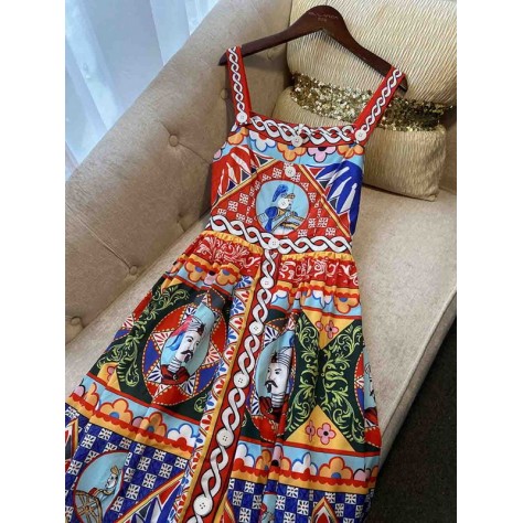 L654 Custom Made to order Polyester Women's Graphic Print A-Line Slip Dress New Regular Size XS S M L XL & Plus size 1x-10x (SZ16-52)