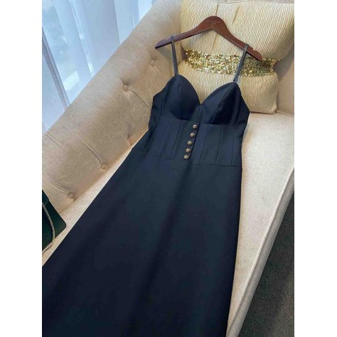 L661 Custom Made to order Cotton blend spandex Deep V-Neck High Waist Backless Slip Dress Regular Size XS S M L XL & Plus size 1x-10x (SZ16-52)