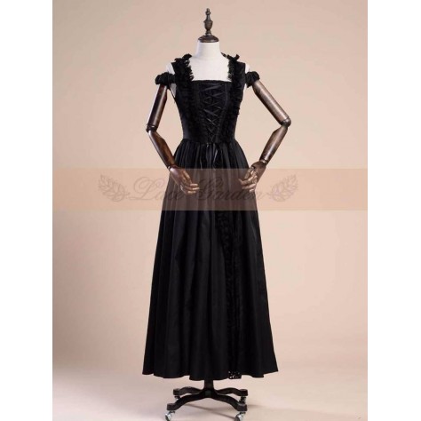 L67 Spandex Cotton Poplin&Lace Cold-Shoulder Floor-length cocktail Dress Regular Size XS S M L XL & Plus size 1x-10x (SZ16-52)