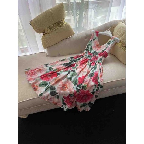 L702 Custom Made to order Chiffon V-Neck Empire Waist Floral Dress Regular Size XS S M L XL & Plus size 1x-10x (SZ16-52)