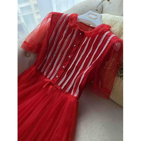 L707 Custom Made to order Tulle Women's Lightweight Mesh A-Line Long Dress Regular Size XS S M L XL & Plus size 1x-10x (SZ16-52)