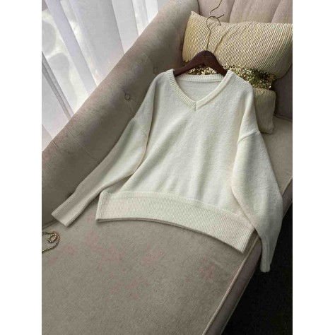 L756 Custom Made To Order Cashmere Blend V-Neck Raglan Sleeve Cashmere Sweater New Regular Size XS S M L XL & Plus size 1x-10x (SZ16-52)