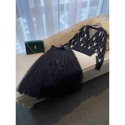 L764 Custom Made To Order Tulle Women's Elegant Bow Trim Swing Skirt Regular Size XS S M L XL & Plus size 1x-10x (SZ16-52)