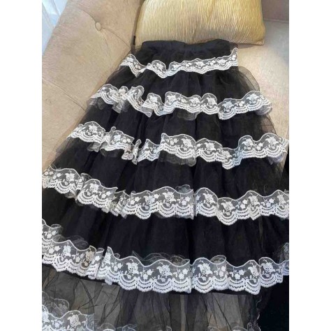 L766 Custom Made To Order Tulle Layered Ruffle Lace Embroidered A-Line Skirt Regular Size XS S M L XL & Plus size 1x-10x (SZ16-52)