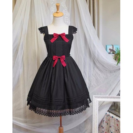 L79 Spandex cotton Poplin Lolita Poplin&Lace Pleated Hem A Line Dress Regular Size XS S M L XL & Plus size 1x-10x (SZ16-52)