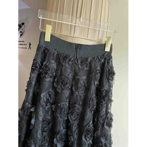 L794 Custom Made to order Polyester Women A-Line Mesh High Waist Long Skirt New Regular Size XS S M L XL & Plus size 1x-10x (SZ16-52)