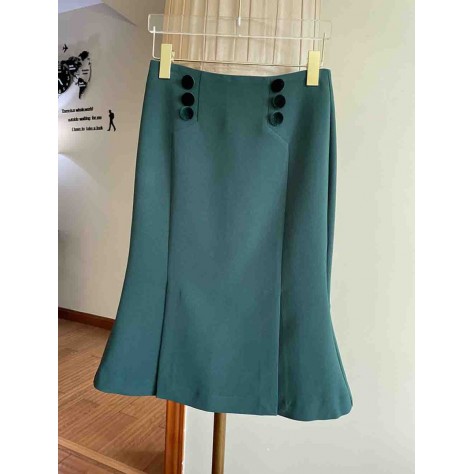 L795 Custom Made to order Cotton spandex Women's Sexy Slim Ruffled Fishtail Skirt Regular Size XS S M L XL & Plus size 1x-10x (SZ16-52)