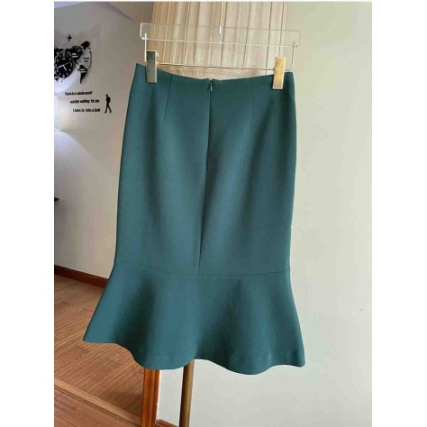 L795 Custom Made to order Cotton spandex Women's Sexy Slim Ruffled Fishtail Skirt Regular Size XS S M L XL & Plus size 1x-10x (SZ16-52)