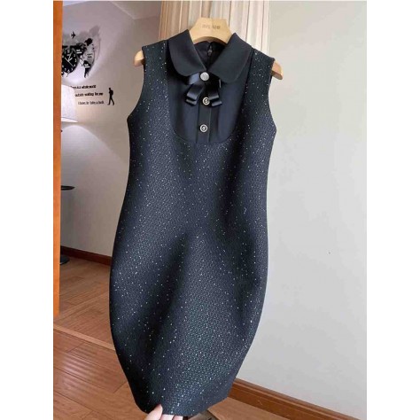 L808 Custom Made to order Tweed Women's Sleeveless Mini Tank Dress Regular Size XS S M L XL & Plus size 1x-10x (SZ16-52)