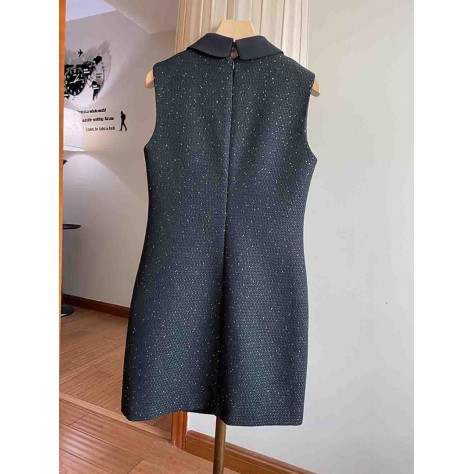 L808 Custom Made to order Tweed Women's Sleeveless Mini Tank Dress Regular Size XS S M L XL & Plus size 1x-10x (SZ16-52)