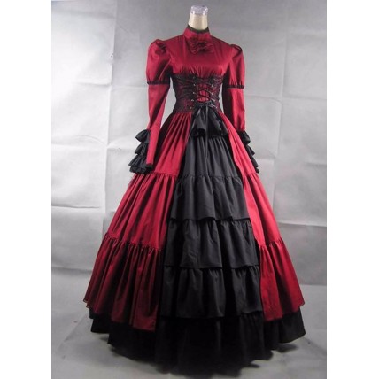 L82 Spandex cotton Poplin Lolita Tiered Ruched Hem Wedding Evening Gown Dress Regular Size XS S M L XL & Plus size 1x-10x (SZ16-52)