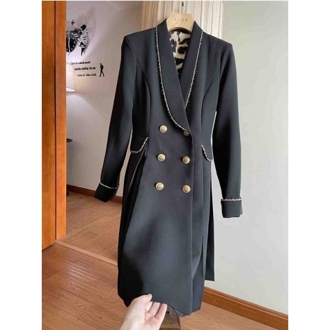 L820 Custom Made to order Cotton spandex Women's Double Breasted Pleated Suit Dress Regular Size XS S M L XL & Plus size 1x-10x (SZ16-52)