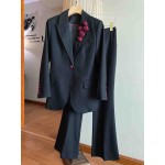 L821 Custom Made to order Cotton spandex Women's Single-Breasted Business Pant Suit Regular Size XS S M L XL & Plus size 1x-10x (SZ16-52)