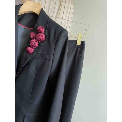 L821 Custom Made to order Cotton spandex Women's Single-Breasted Business Pant Suit Regular Size XS S M L XL & Plus size 1x-10x (SZ16-52)