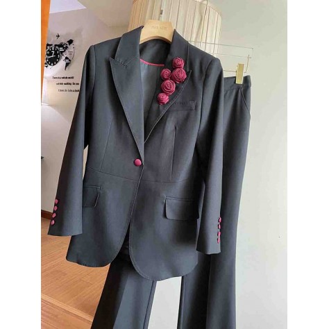 L821 Custom Made to order Cotton spandex Women's Single-Breasted Business Pant Suit Regular Size XS S M L XL & Plus size 1x-10x (SZ16-52)