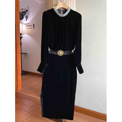 L831 Custom Made to order Velvet Women's Vintage Hip Wrap Skirt Suit Regular Size XS S M L XL & Plus size 1x-10x (SZ16-52)