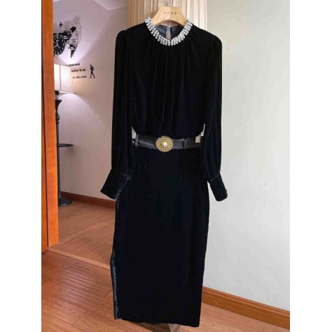 L831 Custom Made to order Velvet Women's Vintage Hip Wrap Skirt Suit Regular Size XS S M L XL & Plus size 1x-10x (SZ16-52)