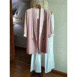 L835 Custom Made to order Satin Women's Business Blazer Flared Pant Suit Regular Size XS S M L XL & Plus size 1x-10x (SZ16-52)