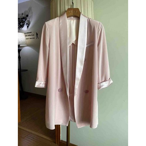 L835 Custom Made to order Satin Women's Business Blazer Flared Pant Suit Regular Size XS S M L XL & Plus size 1x-10x (SZ16-52)