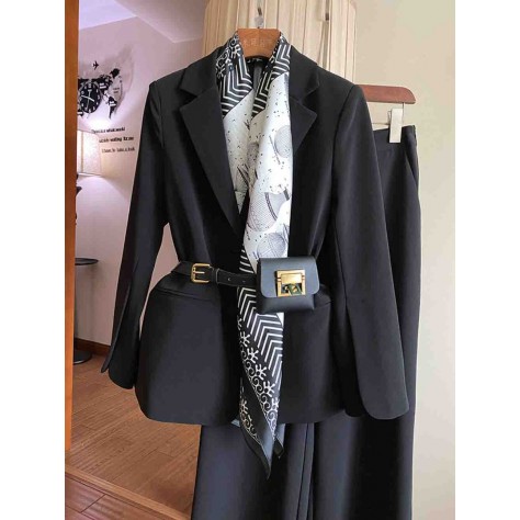 L837 Custom Made to order Cotton spandex Women's Business Blazer Wide-Leg Pant Suit Regular Size XS S M L XL & Plus size 1x-10x (SZ16-52)