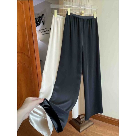 L840 Custom Made to order Polyester Women's Elastic Waist Casual Wide-Leg Pants Regular Size XS S M L XL & Plus size 1x-10x (SZ16-52)