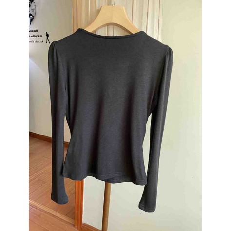 L858 Custom Made To Order Jersey Women's Long Sleeved V-Neck Slim Shirt New Regular Size XS S M L XL & Plus size 1x-10x (SZ16-52)